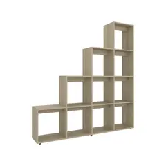 FMFURNITURE - Biblioteca Forma Escalera - Café Claro 170x155.1x30 cm