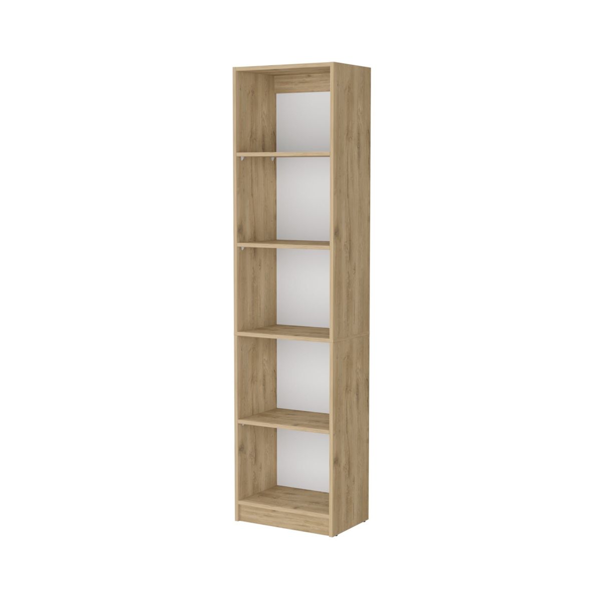 FMFURNITURE - Biblioteca Estante 5 Repisas Melamina -Café Claro 180.6x45x29.9 cm