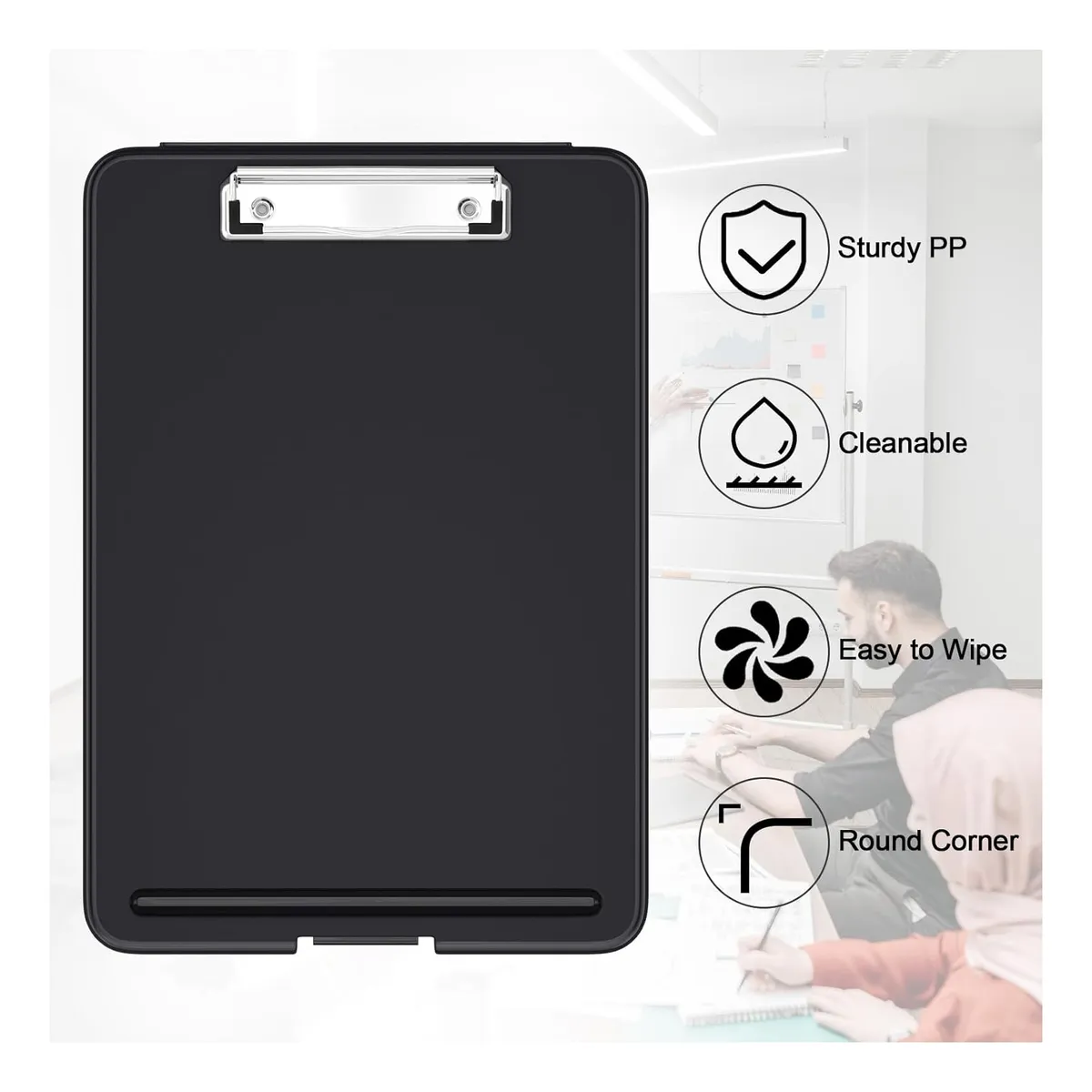 ATURE - 2u Portapapeles Papeleta Almacena Papele Tabla Clip Carta