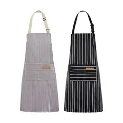 GENERICO - Pack 2 Pecheras Listadas - Delantales Chef Barberia Restaurante