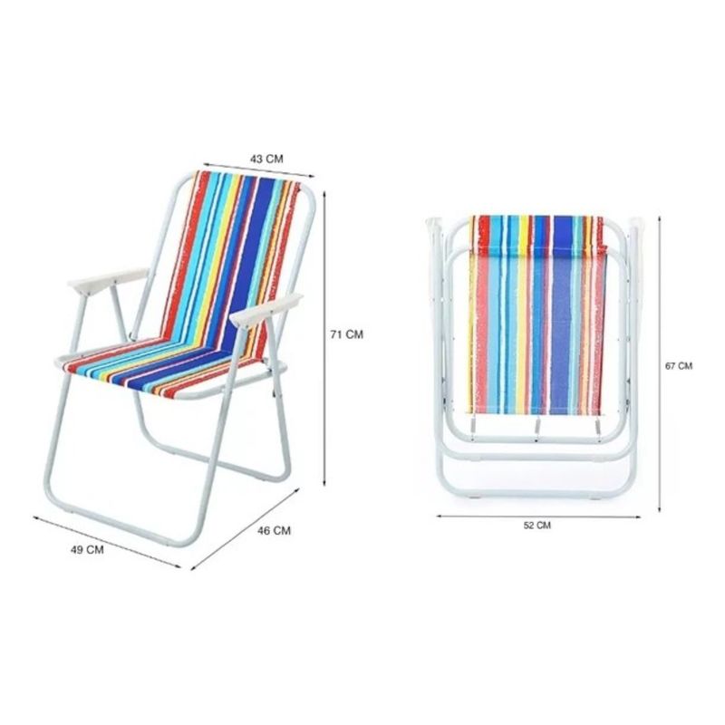 GENERICO - Set De 2 Silla De Playa O Camping Plegable Surtido
