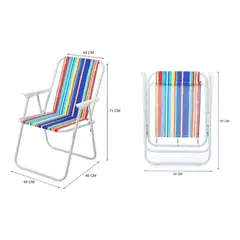 GENERICO - Set De 2 Silla De Playa O Camping Plegable Surtido