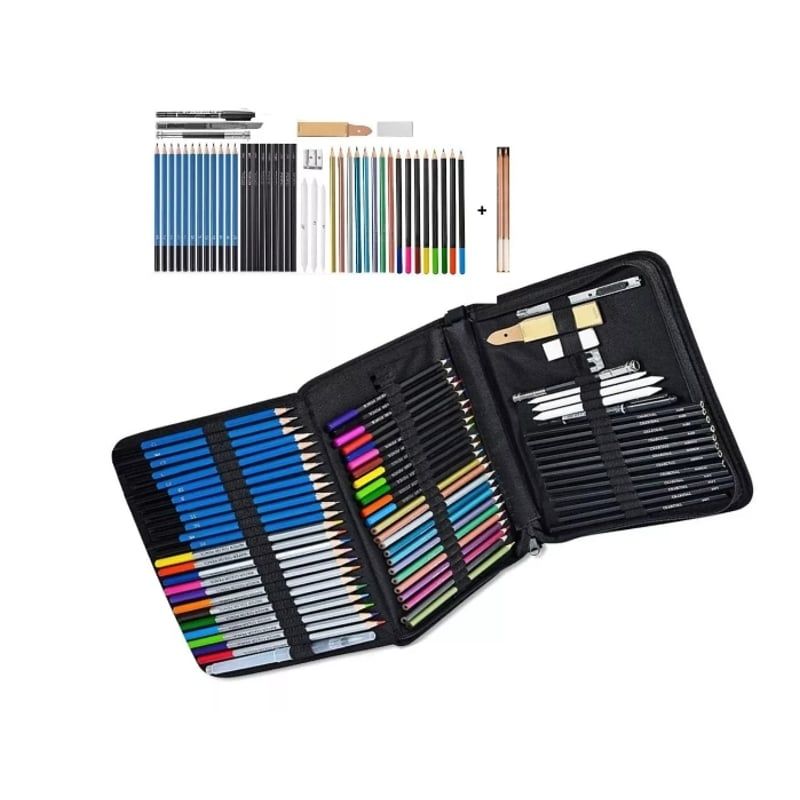 GENERICO - Kit Para Dibujo 73 Piezas Profesional Estuche Set Lápices