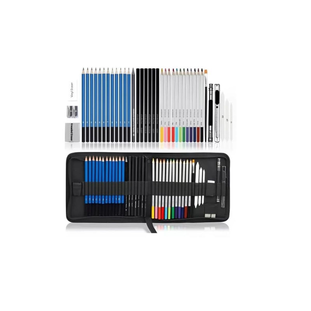 GENERICO - Kit Para Dibujo Lápices De Madera 40 Piezas Profesional Set