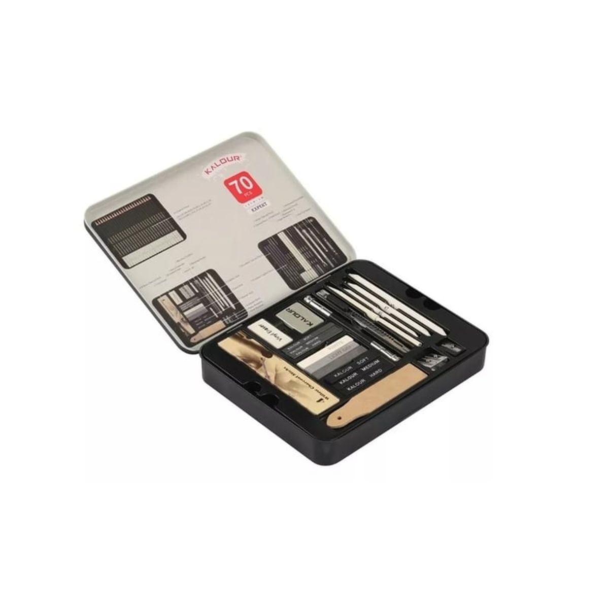 GENERICO - Set De Dibujo Profesional Con 70 Accesorios Caja De Metal