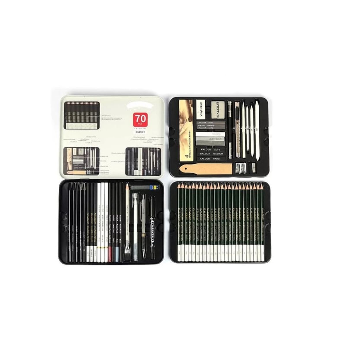 GENERICO - Set De Dibujo Profesional Con 70 Accesorios Caja De Metal