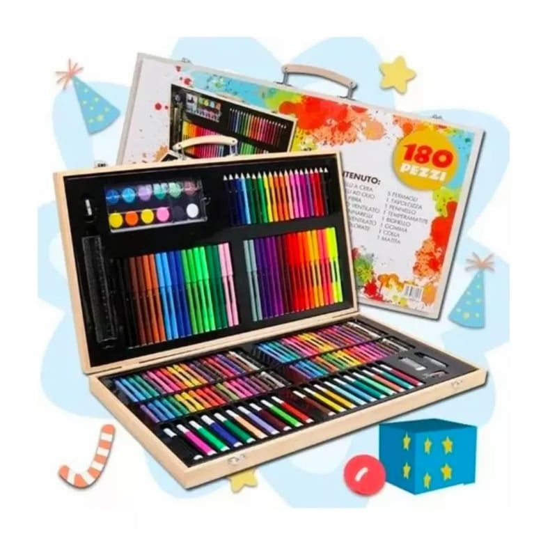 GENERICO - Set De Dibujo Y Pintura Lápices Y Accesorios 180 Piezas