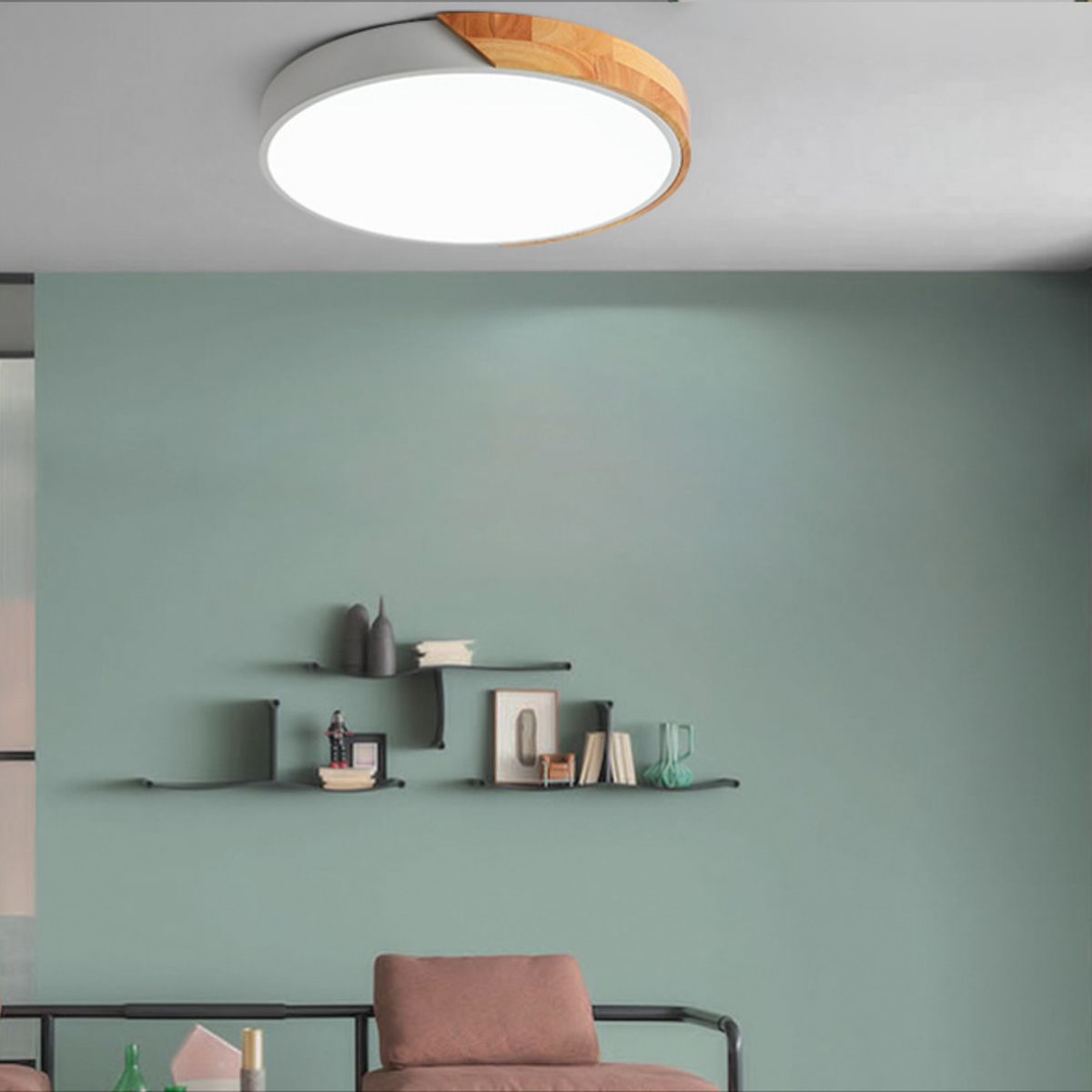 CASA NEW - Lámpara de Techo Moderna 30cm Redondo 3 Colores - Blanco