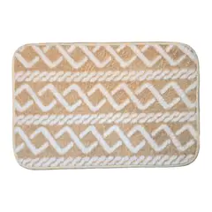 GENERICO - Alfombra De Baño Piso Extra Suave y Absorbente Diseño Trenza - Beige