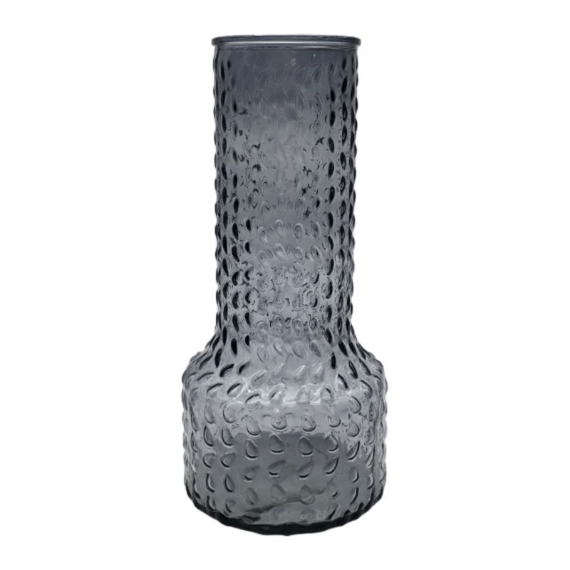 GENERICO - Florero Decorativo De Vidrio Con Diseño Base Ancha Gris 30