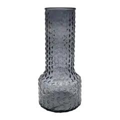 GENERICO - Florero Decorativo De Vidrio Con Diseño Base Ancha Gris 30