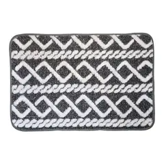 GENERICO - Alfombra De Baño Piso Extra Suave y Absorbente Diseño Trenza - Negro