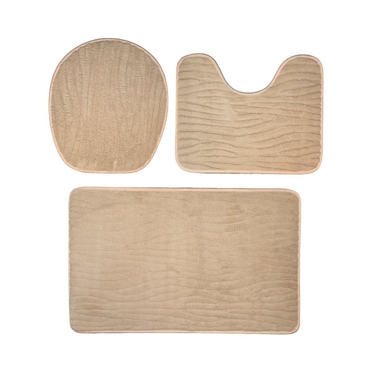 GENERICO - Conjunto De 3 Alfombra De Baño Suaves Absorventes Microfibra - Beige