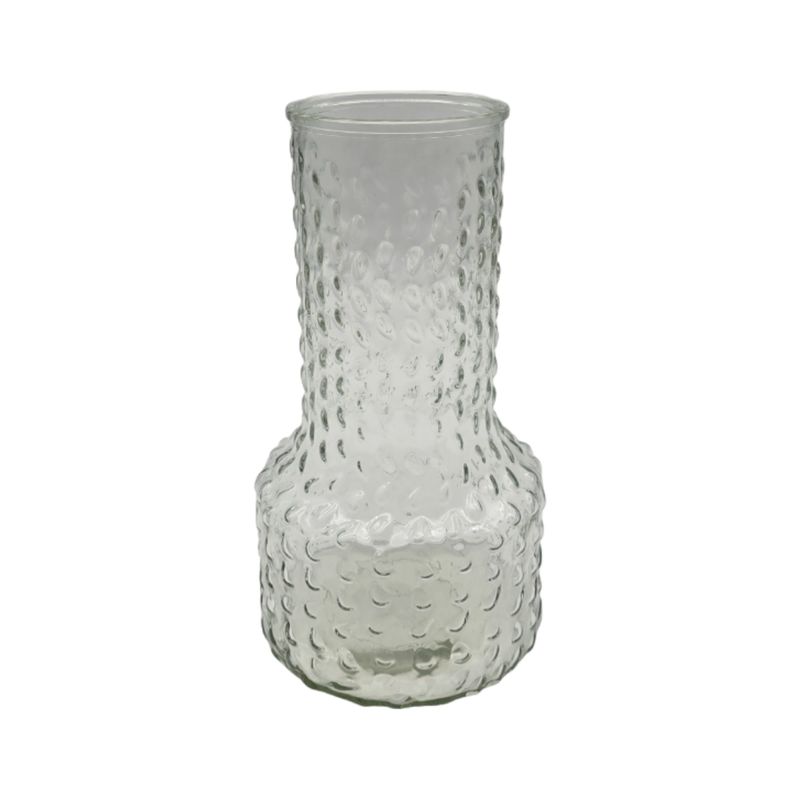 GENERICO - Florero Decorativo De Vidrio Con Diseño Base Ancha Blanco 25