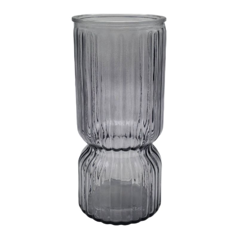 GENERICO - Florero Decorativo De Vidrio Cristal Con Diseño Tonos Gris