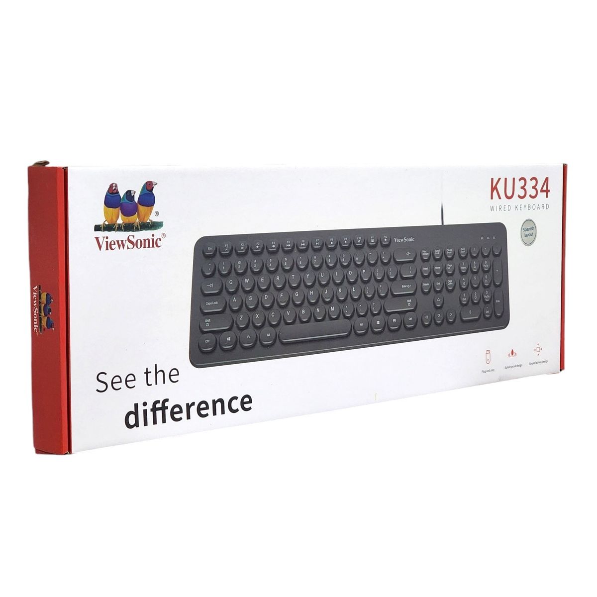VIEWSONIC - Teclado USB teclas Redondas ViewSonic KU334 Negro