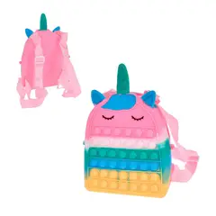 ANSALDO - Mochila unicornio Pop It silicona verde