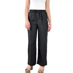 MPROPIA - Palazzo Verano Tipo Lino Pantalón Mujer Algodón Cintura Elasticada 615