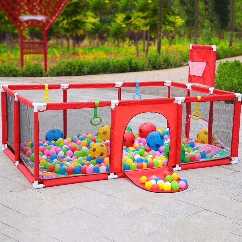 GENERICO - Corral De Seguridad Para Bebé  Aro Basquetbal Rojo