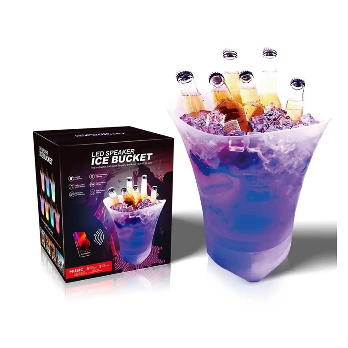 OEM - Hielera Parlante Con Luz Led Bluetooth Grande Portatil