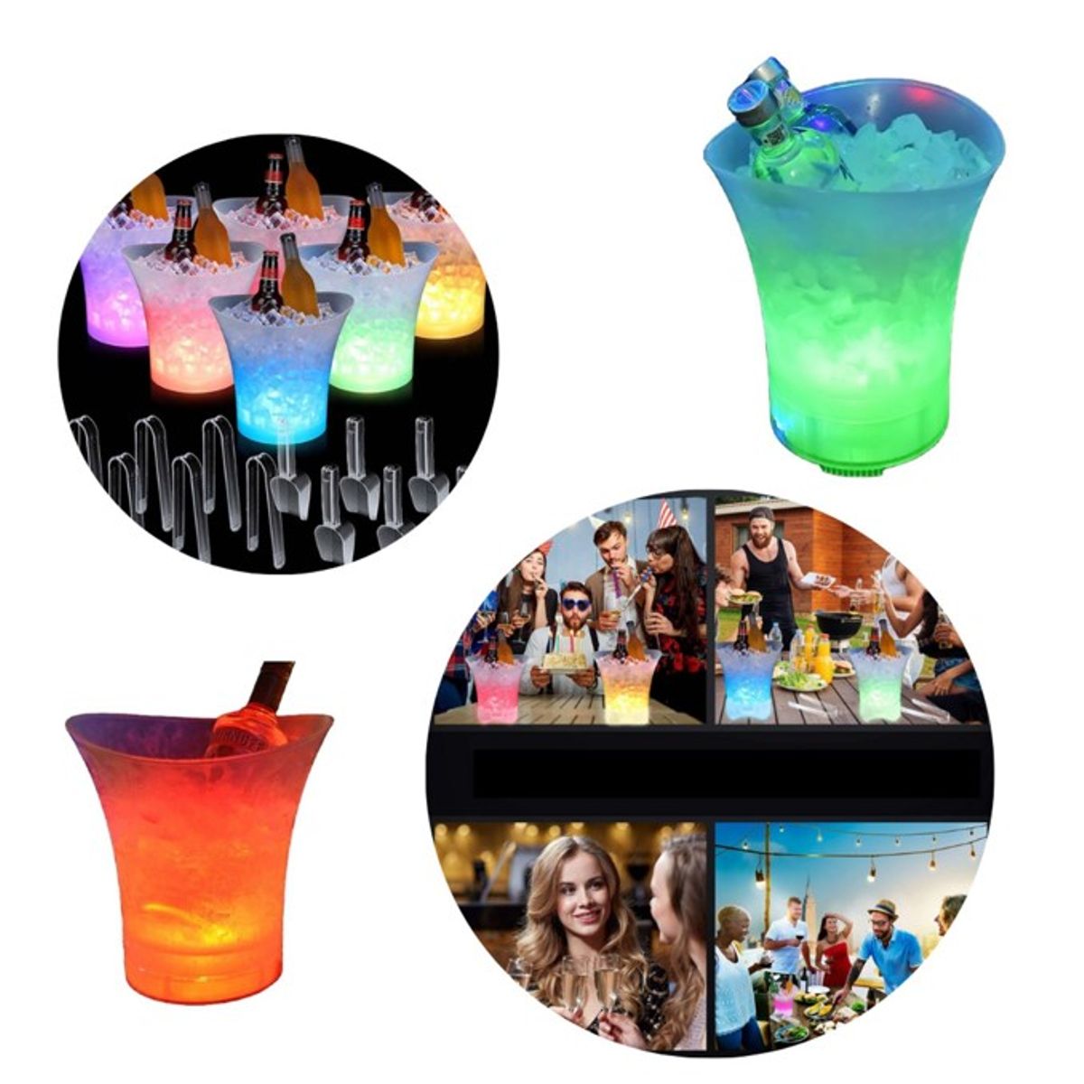 OEM - Hielera Parlante Con Luz Led Bluetooth Grande Portatil