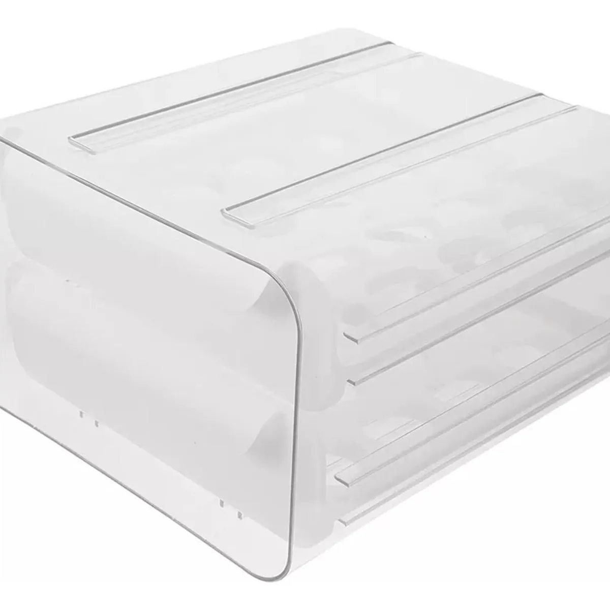 IMPORTCLICK - Organizador Portahuevos 2 Niveles 32 Huevos 26x23 CM Blanco - Turquesa