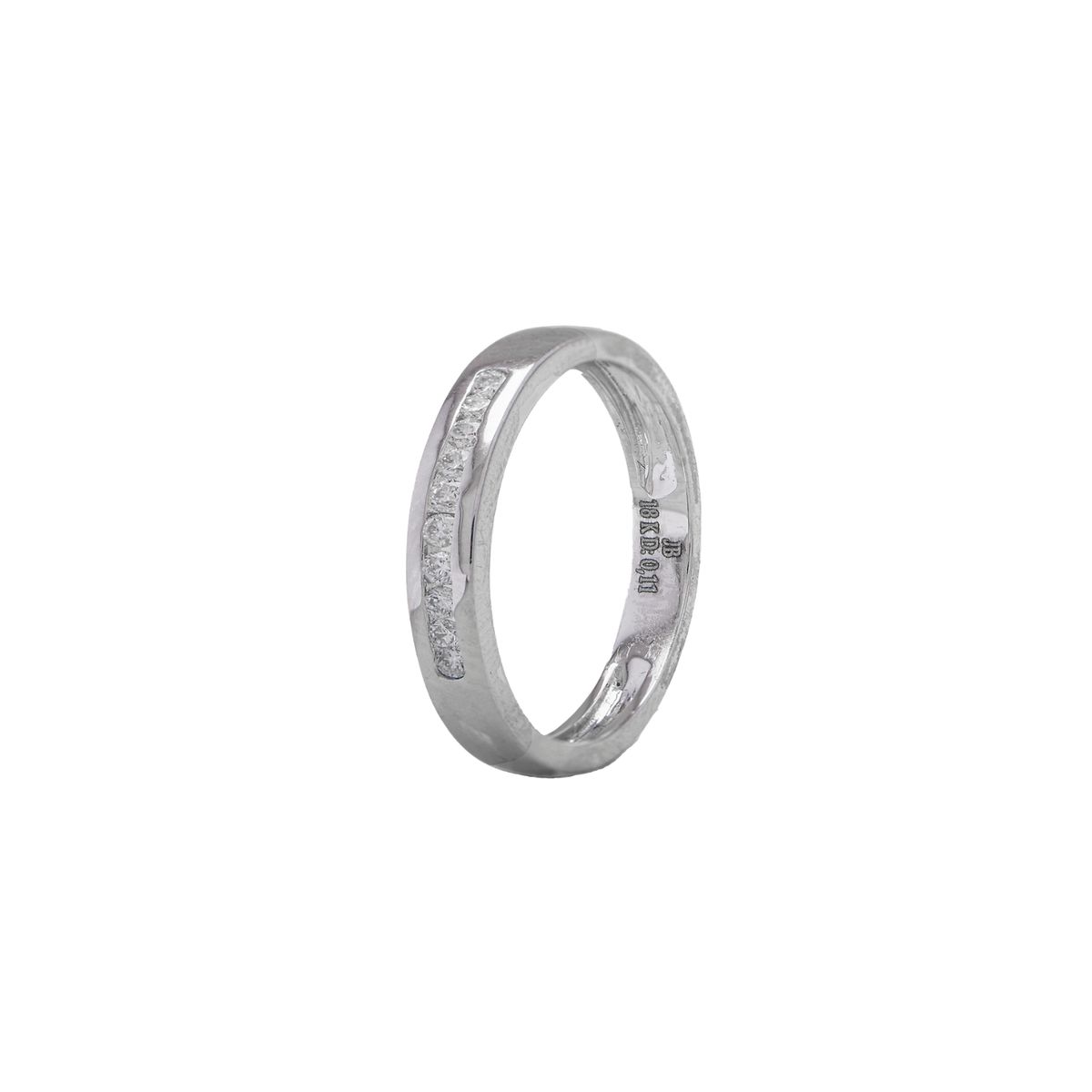 JB JOYAS BARON - Anillo de Oro 18kt con Diamantes de Riel 11 Pts Corte Brillante SI/H