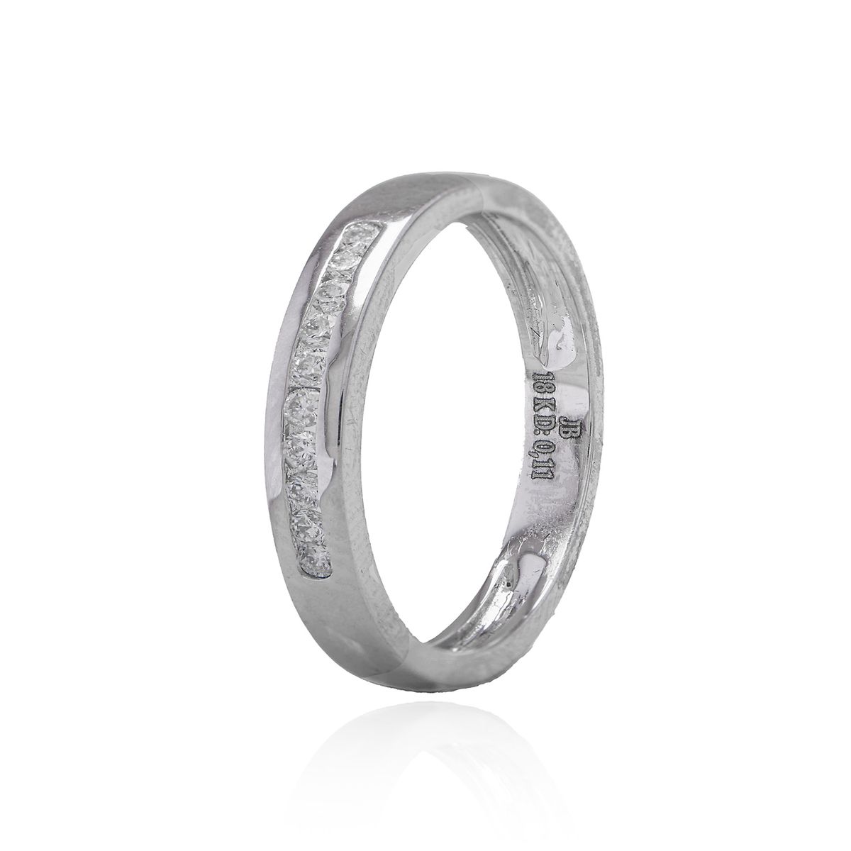 JB JOYAS BARON - Anillo de Oro 18kt con Diamantes de Riel 11 Pts Corte Brillante SI/H