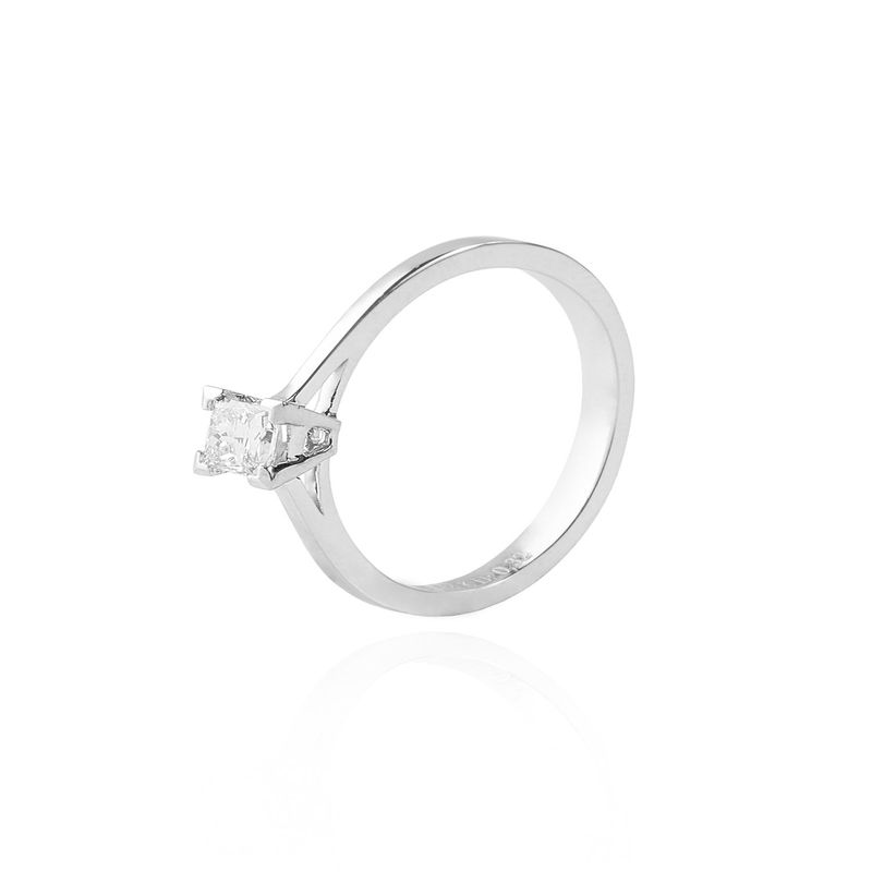 JB JOYAS BARON - Anillo Compromiso Oro Blanco 18kt  Diamantes 32 Pts