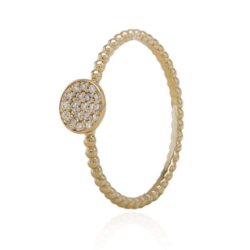 JB JOYAS BARON - Anillo Oro Amarillo 18kt Círculo Diamantes 6 Pts SI/H