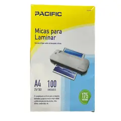PACIFIC - 100 LAMINAS PARA TERMOLAMINADORA FORMATO A4/ 175MIC