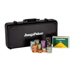 JUEGAPOKER - Set Poker de Lujo, 300 Fichas Cerámicas Profesionales