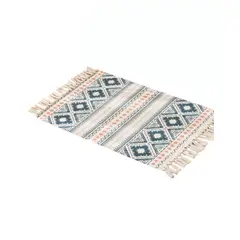 GENERICO - Set 2 Alfombras de Lino 60x90 cm para Bajada de Cama 4n01