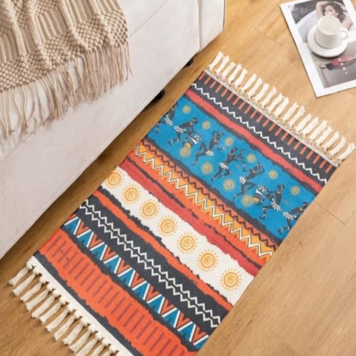 GENERICO - Set 2 Alfombras de Lino 60x90 cm para Bajada de Cama 4n13