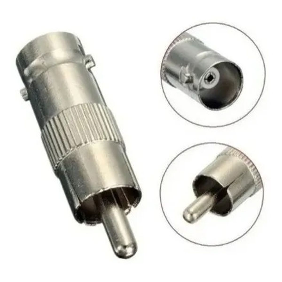 GENERICO - Pack de 50 Adaptadores BNC a RCA macho  -  50 unidades