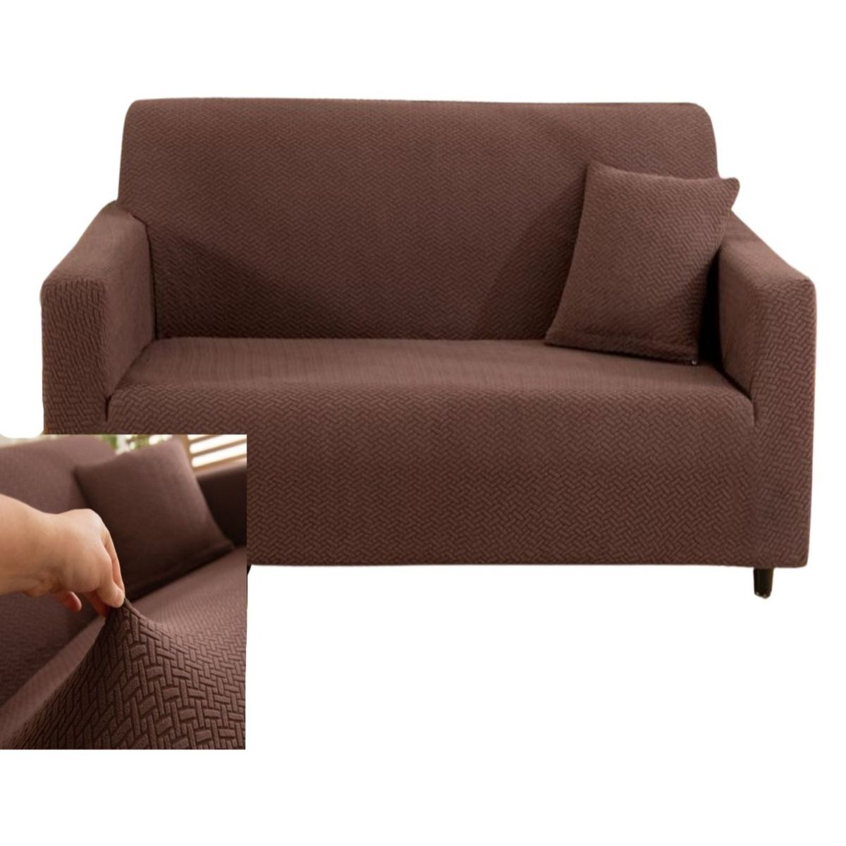 GENERICO - Juego Fundas Sofá Texturizadas 3+1+1 Antideslizantes 5n9