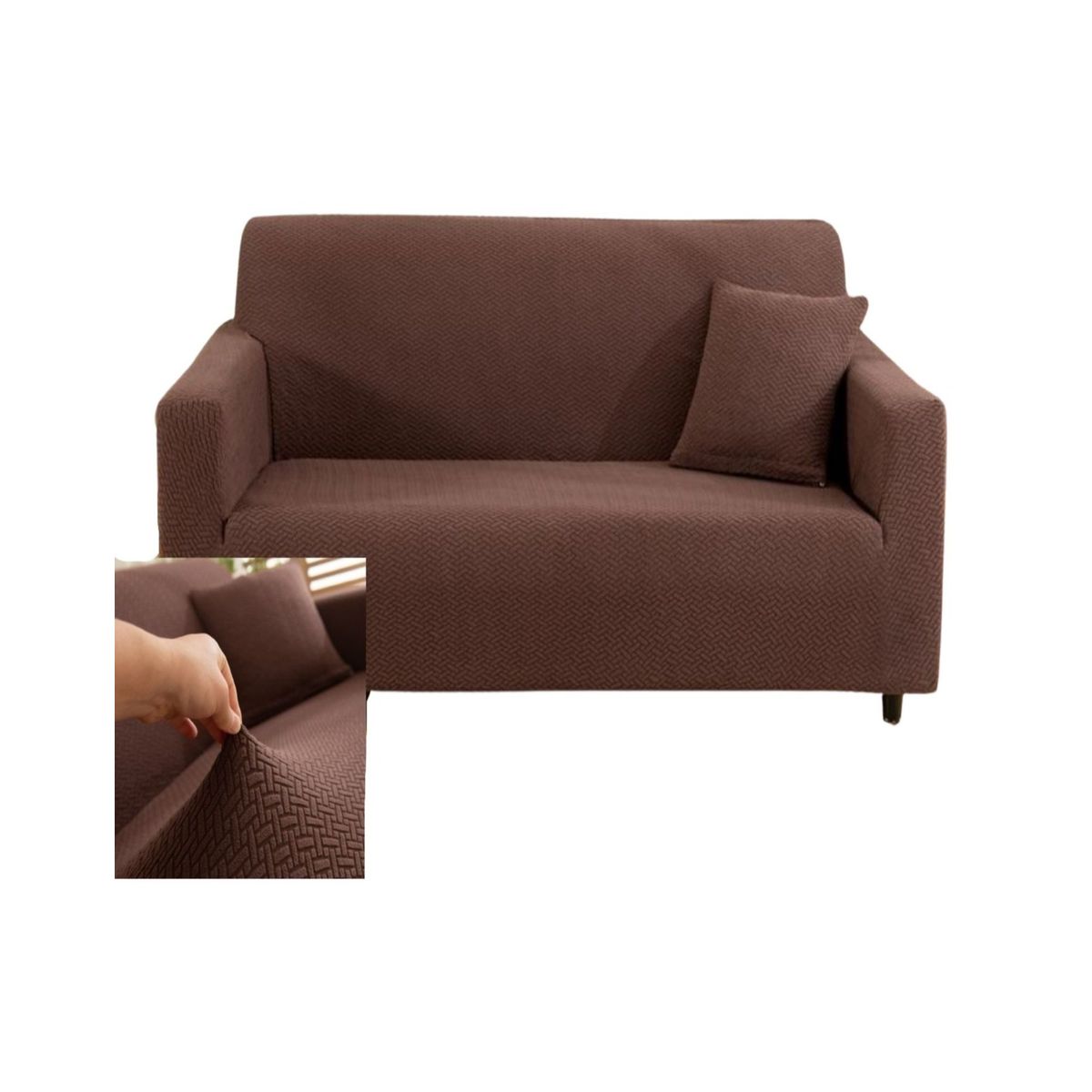 GENERICO - Juego Fundas Sofá Texturizadas 3+1+1 Antideslizantes 5n9