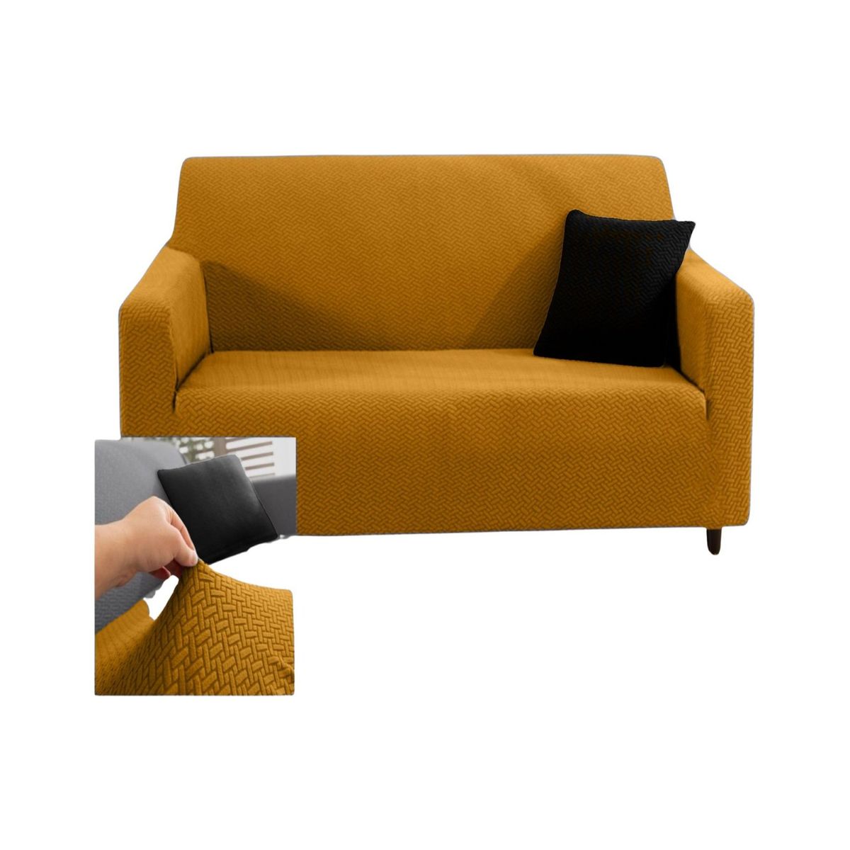 GENERICO - Juego Fundas Sofá Texturizadas 3+1+1 Antideslizantes 5n11