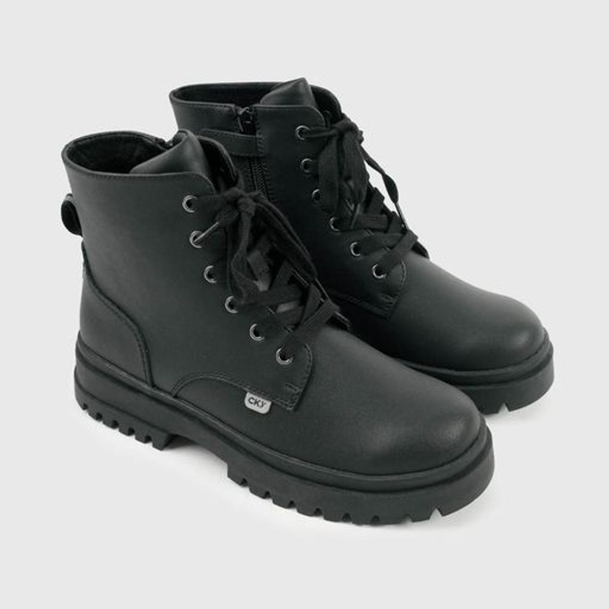 COLLOKY - Botín Escolar Negro con Plataforma y Cordones Niña 34 al 41