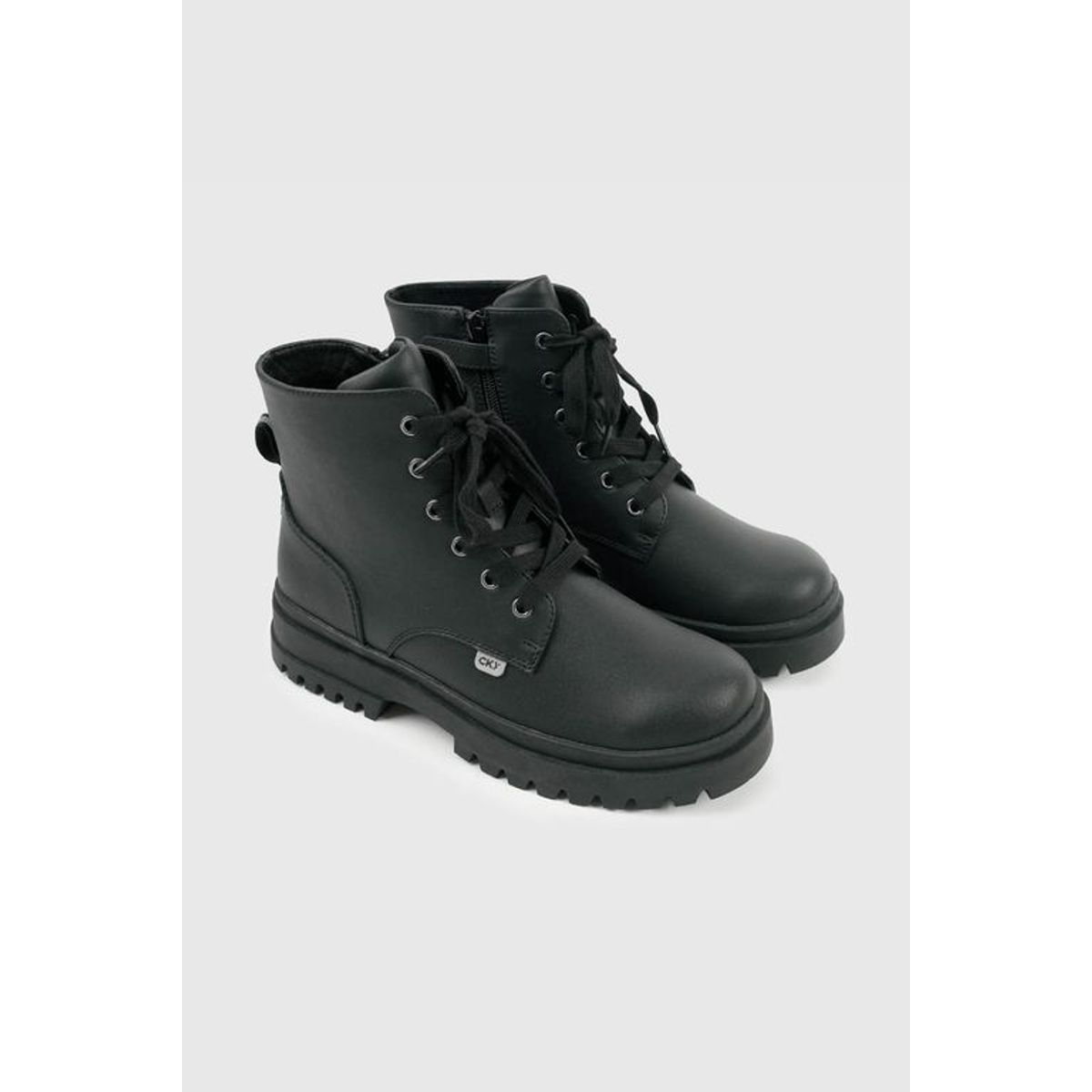 COLLOKY - Botín Escolar Negro con Plataforma y Cordones Niña 34 al 41