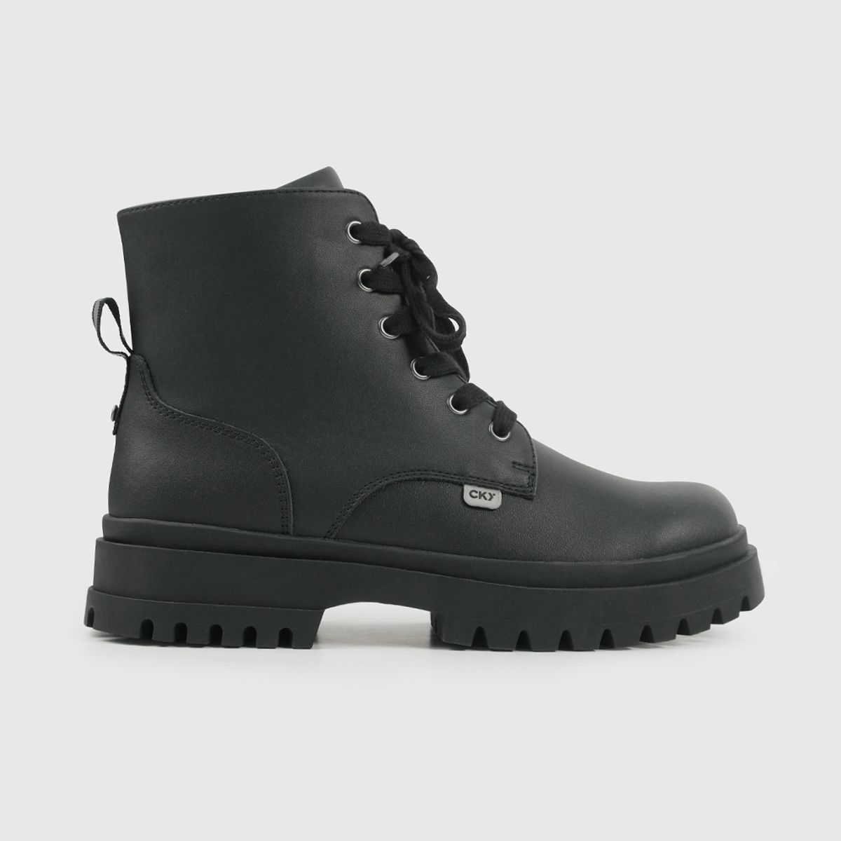 COLLOKY - Botín Escolar Negro con Plataforma y Cordones Niña 34 al 41