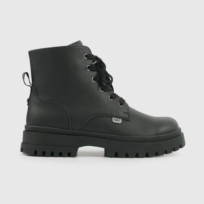 Imagen 2 del producto Botín Escolar Negro con Plataforma y Cordones Niña 34 al 41