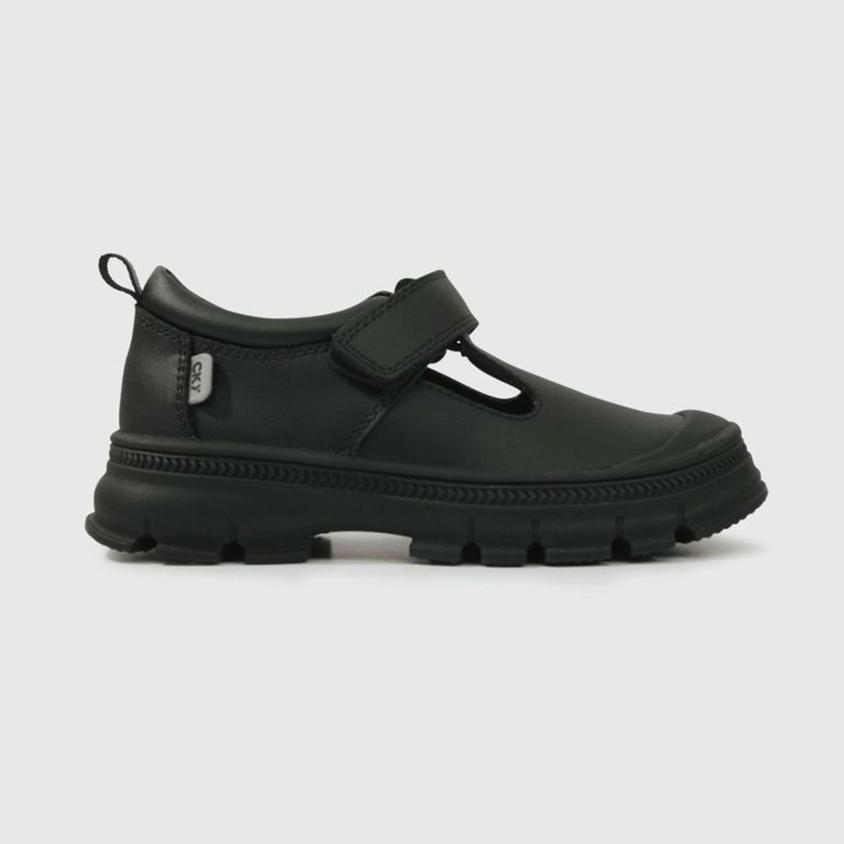 COLLOKY - Zapatos Escolares Reinas Negros Cuero Velcro