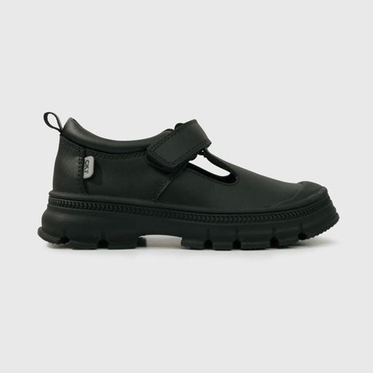 COLLOKY - Zapatos Escolares Reinas Negros Cuero Velcro