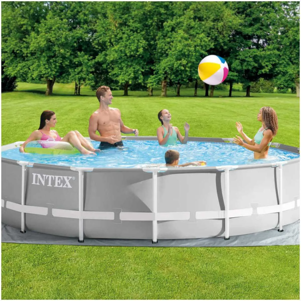 INTEX - Piscina Estructural Redonda Intex Prism Frame, 457x107 cm, 14.614 L