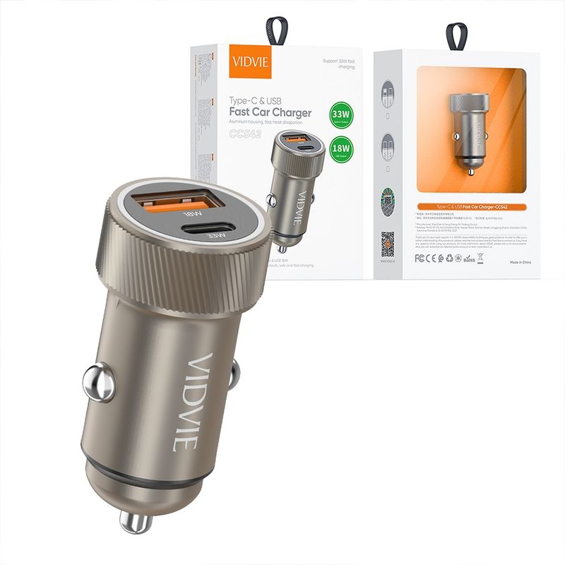 GENERICO - Cargador Auto Carga Rápida 36w Tipo C 18w Tipo A