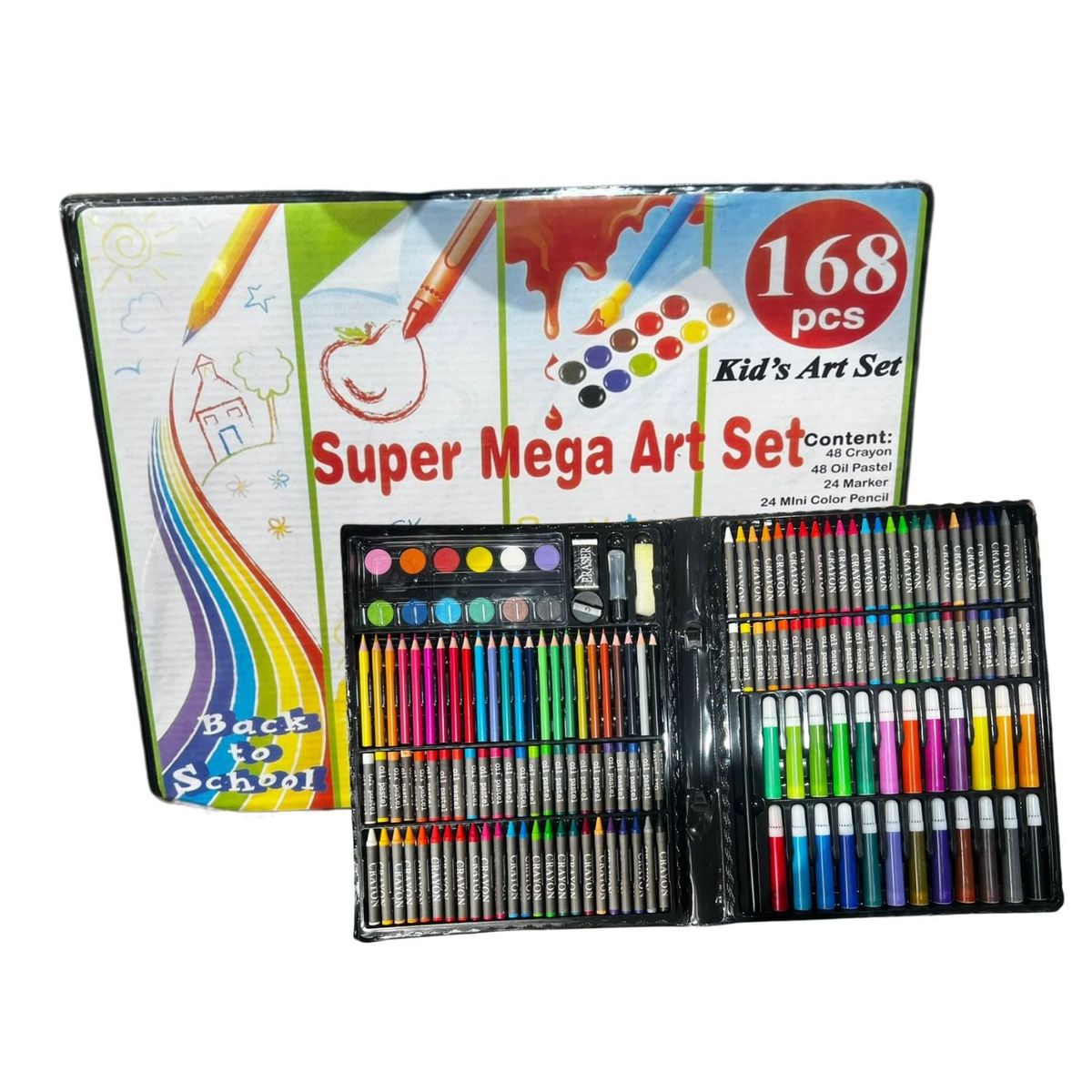 GENERICO - Maleta Set Lapices Plumones Crayones De Colores 168 Pcs
