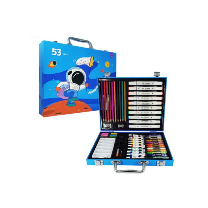GENERICO - Set Dibujo Portátil 53 Piezas De Arte Para Niños Kit Azul