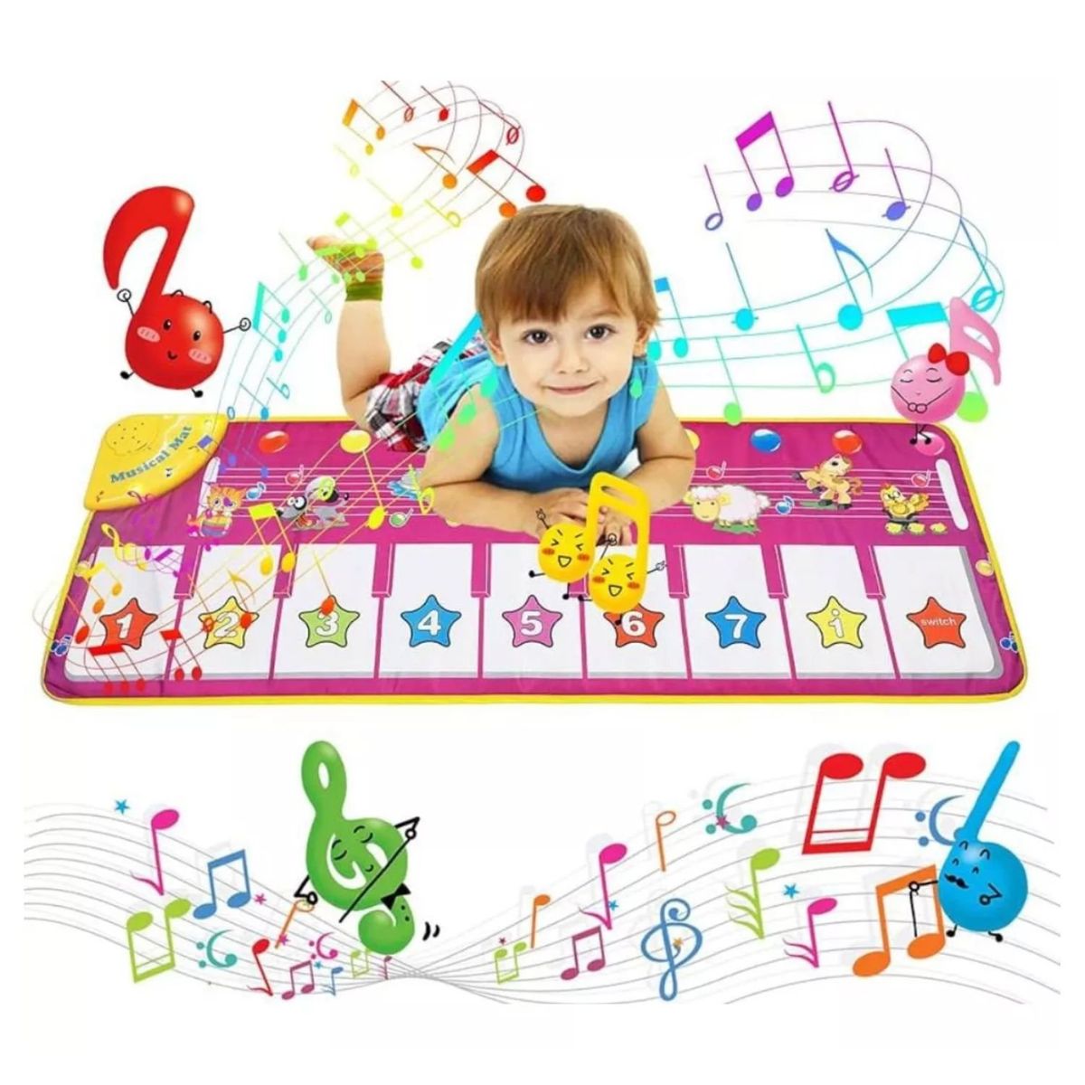 GENERICO - Alfombra Musical Piano Juega Aprende Animalitos Morado