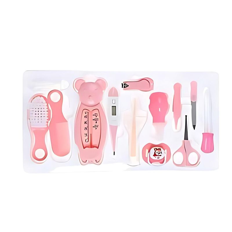 GENERICO - Set De Cuidados E Higiene Personal Bebe Rosa 13 Piezas